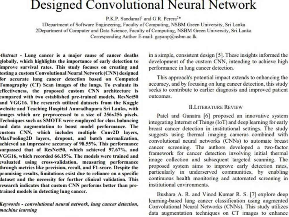 The first page of the published paper, showing the title, authors and abstract.